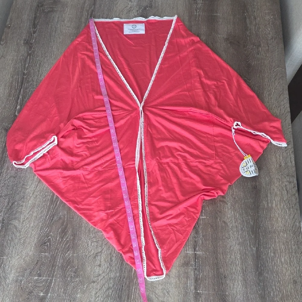 NEW! SUN50 UPF 50+ Swim Beach Shrug Kimono Coverup Cardigan with White Trim - Picture 5 of 13